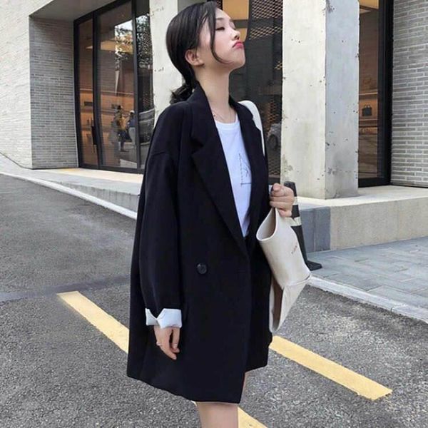 women's suits & blazers blazer women suit jacket spring and autumn loose casual black striped plaid veste femme, White;black
women's suits & blazers blazer women suit jacket spring and autumn loose casual black striped plaid veste femme, White;black