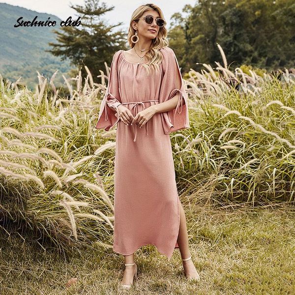 2021 spring pink dress high waist bohemian split solid pleated lace dresses long sleeve elegant vintage retro beach dress, Black;gray
2021 spring pink dress high waist bohemian split solid pleated lace dresses long sleeve elegant vintage retro beach dress, Black;gray