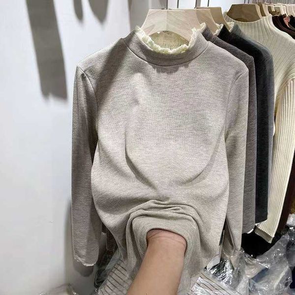 women's sweaters veet material exquisite lace stitching semi high collar de veet bottoming shirt women's autumn and winter plush w, White;black
women's sweaters veet material exquisite lace stitching semi high collar de veet bottoming shirt women's autumn and winter plush w, White;black