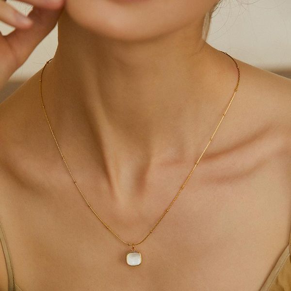 pendant necklaces summer simple inlaid shell stainless steel necklace fashion jewelry women's valentine's day gift, Silver
pendant necklaces summer simple inlaid shell stainless steel necklace fashion jewelry women's valentine's day gift, Silver