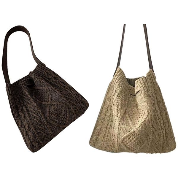 shoulder bags 2x winter plush retro women's knitted woven bag large capacity shopping casual handbag coffee color & khaki
shoulder bags 2x winter plush retro women's knitted woven bag large capacity shopping casual handbag coffee color & khaki