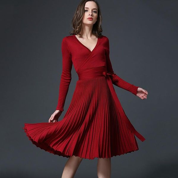 casual dresses 2021 spring women's fashion knitting sweaters a-line deep v neck belted vintage dress long sleeve pleated, Black;gray
casual dresses 2021 spring women's fashion knitting sweaters a-line deep v neck belted vintage dress long sleeve pleated, Black;gray