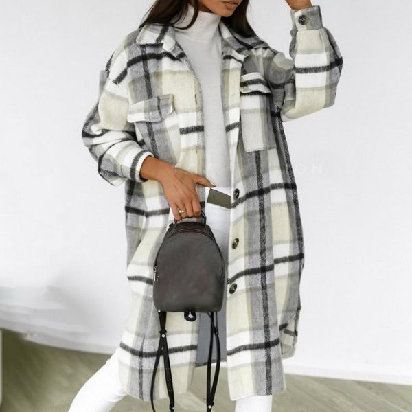 women's wool & blends 2021 women oversized coat long checked casual fashion chic jackets windbreaker outfits, Black
women's wool & blends 2021 women oversized coat long checked casual fashion chic jackets windbreaker outfits, Black
