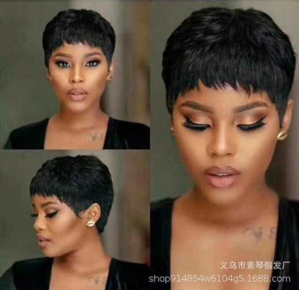 black oblique bangs female short hair wigs
black oblique bangs female short hair wigs