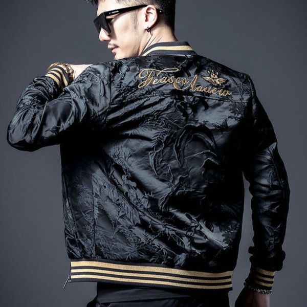 2021 new luxury winter printed black men's jacket embroidered gold korean style thin fashion jacketwh9w, Black;brown
2021 new luxury winter printed black men's jacket embroidered gold korean style thin fashion jacketwh9w, Black;brown