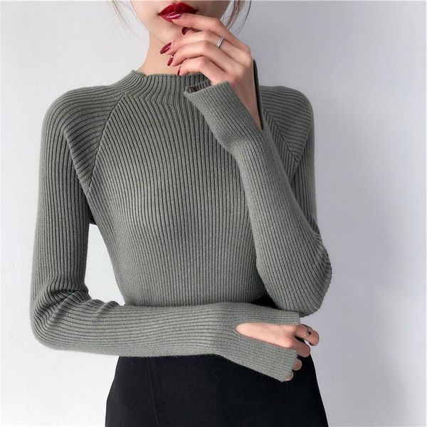 women's sweaters women half turtleneck solid kintwear korean autumn fashion high elastic slim long sleeve ladies pullover yf095, White;black
women's sweaters women half turtleneck solid kintwear korean autumn fashion high elastic slim long sleeve ladies pullover yf095, White;black