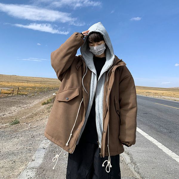 2021 winter thick men's warm fashion casual fake two-piece hooded men oversize woolen coat mens m-2xl qdio, Black
2021 winter thick men's warm fashion casual fake two-piece hooded men oversize woolen coat mens m-2xl qdio, Black