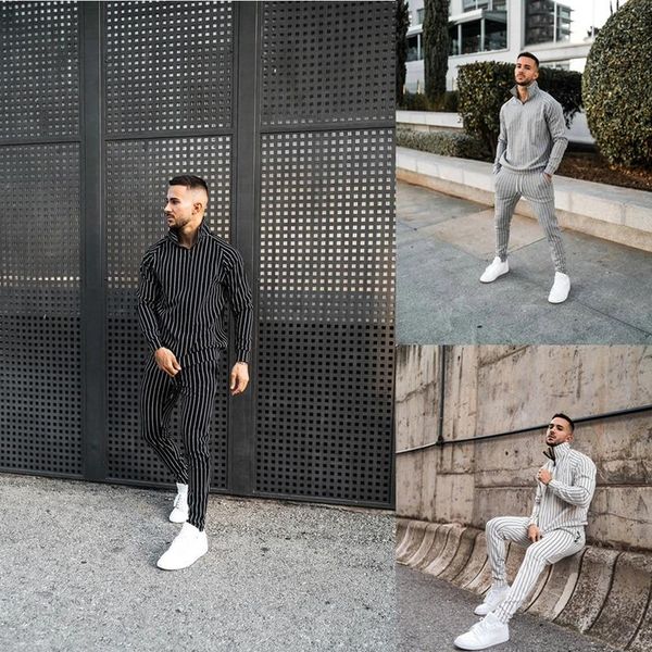 men's tracksuits 2021 activewear suit selling striped plaid jacket pants hip hop stand collar, Gray
men's tracksuits 2021 activewear suit selling striped plaid jacket pants hip hop stand collar, Gray