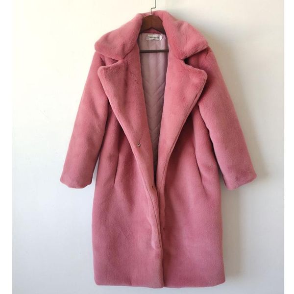 women's fur & faux winter women coat luxury long loose lapel overcoat thick warm plus size female plush coats, Black
women's fur & faux winter women coat luxury long loose lapel overcoat thick warm plus size female plush coats, Black