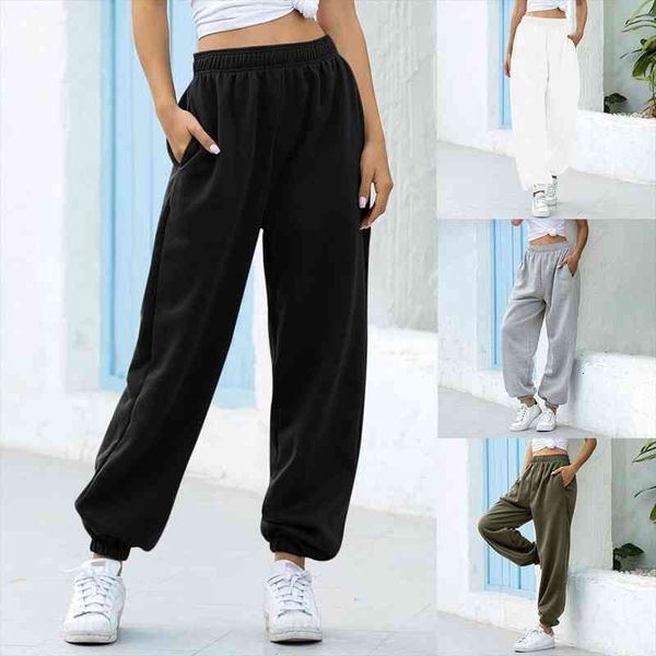 women elastic waist home casual loose sports pants solid color baggy sweatpants leisure tie feet pants, Black;white
women elastic waist home casual loose sports pants solid color baggy sweatpants leisure tie feet pants, Black;white