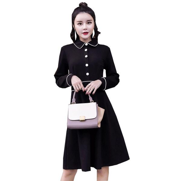 casual dresses hepburn wind black dress female spring long section high waist thick was thin women, Black;gray
casual dresses hepburn wind black dress female spring long section high waist thick was thin women, Black;gray