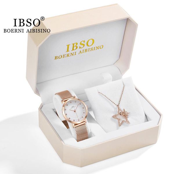 wristwatches ibso brand women rose gold watch necklace set female star jewelry fashion creative crystal quartz lady's gift, Slivery;brown
wristwatches ibso brand women rose gold watch necklace set female star jewelry fashion creative crystal quartz lady's gift, Slivery;brown