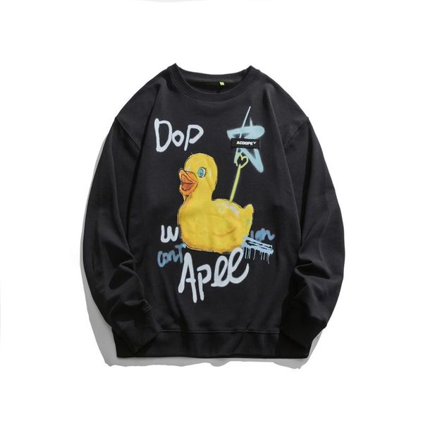 men's hoodies & sweatshirts anime duck pattern fashion clothing for men streetwear loose casual cotton sweatshirt japanese pullover 202, Black
men's hoodies & sweatshirts anime duck pattern fashion clothing for men streetwear loose casual cotton sweatshirt japanese pullover 202, Black