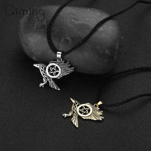pendant necklaces viking celtic knot raven necklace women men flying pentagram animal bird pagan jewelry nordic odin, Silver
pendant necklaces viking celtic knot raven necklace women men flying pentagram animal bird pagan jewelry nordic odin, Silver