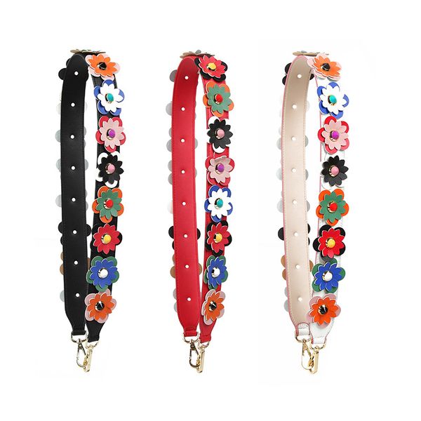 105 cm wide leather flower shoulder bag strap rivet petal belt obag metal clasps purses female panelled handbag belt accessoires, Black
105 cm wide leather flower shoulder bag strap rivet petal belt obag metal clasps purses female panelled handbag belt accessoires, Black