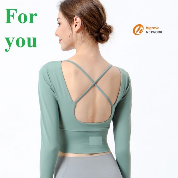 new arrival fitness cross lu lu yoga suit sports outdoor casual clothing comfortable women's t-shirt long sleeve with chest pad, White
new arrival fitness cross lu lu yoga suit sports outdoor casual clothing comfortable women's t-shirt long sleeve with chest pad, White
