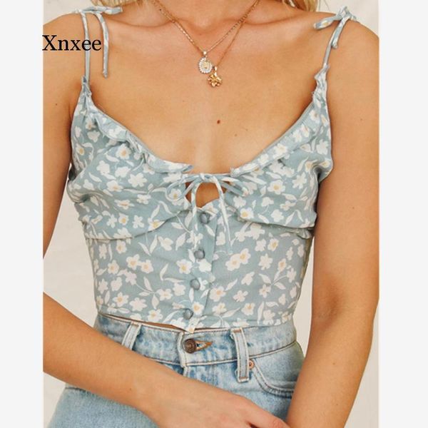 summer women camisole casual flower print ruffles bow decoration short paragraph camisole sling clothing vest, White
summer women camisole casual flower print ruffles bow decoration short paragraph camisole sling clothing vest, White