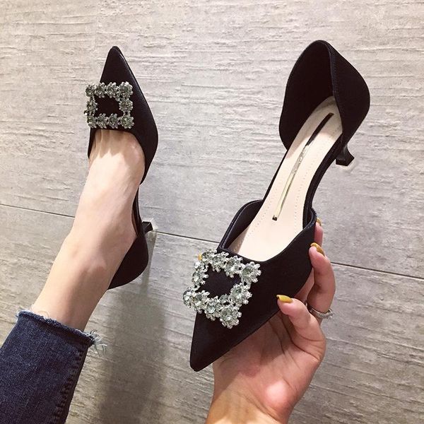 dress shoes pumps women high heels female summer solid color style thin crystal 5cm fashion, Black
dress shoes pumps women high heels female summer solid color style thin crystal 5cm fashion, Black