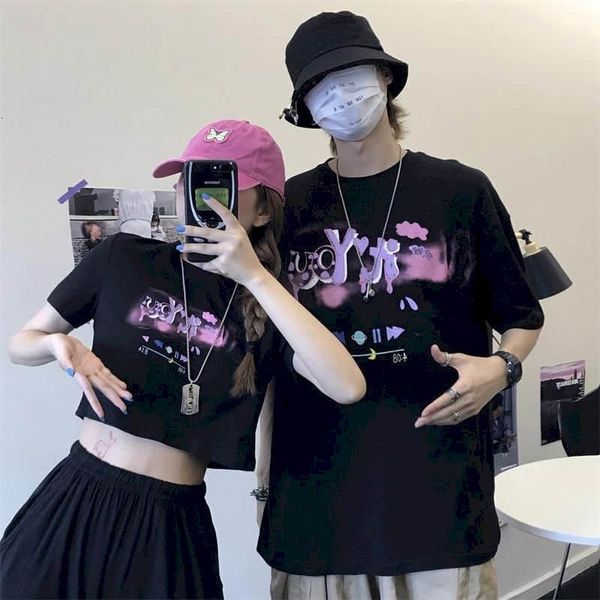 from punk t-shirt women shirt couple men summer 2021 new korean harajuku letter single print and short slender thin zb9n, White;black
from punk t-shirt women shirt couple men summer 2021 new korean harajuku letter single print and short slender thin zb9n, White;black