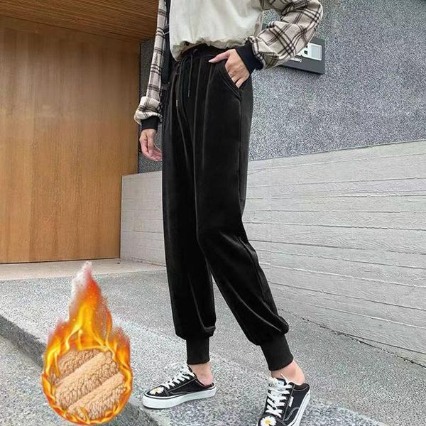 running pants double-sided plus velvet winter gym sweatpants workout fleece trousers thick female sport pant pantalones, Black;blue
running pants double-sided plus velvet winter gym sweatpants workout fleece trousers thick female sport pant pantalones, Black;blue