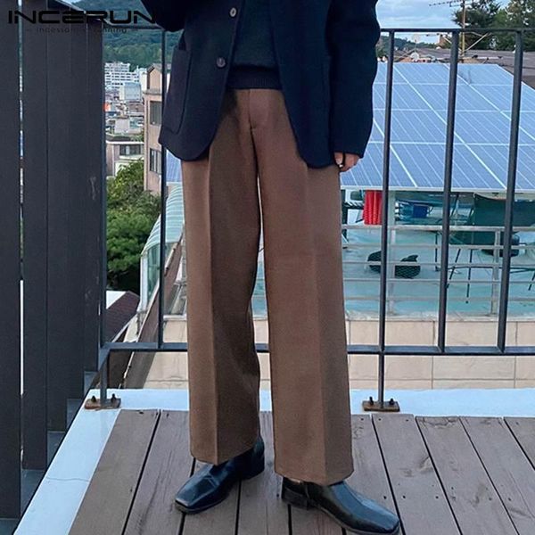 men's suits & blazers incerun men pants joggers 2021 streetwear loose fashion korean casual straight trousers solid color pantalones ho, White;black
men's suits & blazers incerun men pants joggers 2021 streetwear loose fashion korean casual straight trousers solid color pantalones ho, White;black