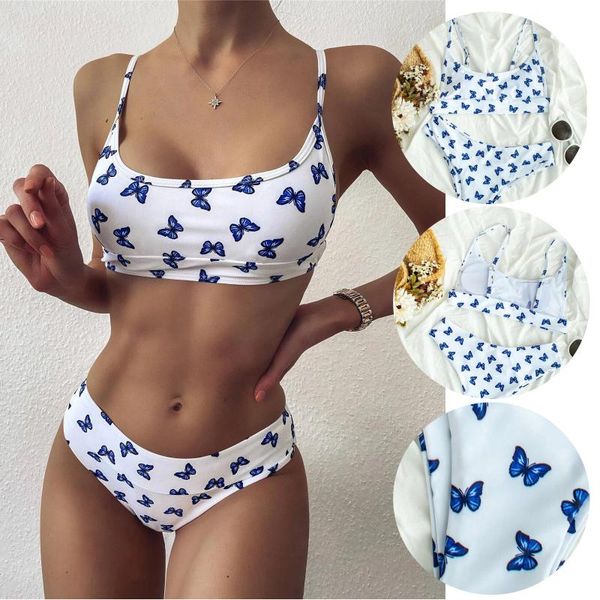 women's swimwear female swimsuit high waist butterfly print bikini women two-piece bather bathing suit 2021 girl, White;black
women's swimwear female swimsuit high waist butterfly print bikini women two-piece bather bathing suit 2021 girl, White;black