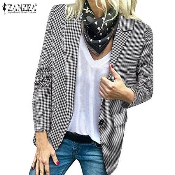 women's suits & blazers women long sleeved thin coat plaid printed lapel collar pocket blouse femme casual baggy jacket shoulder pad, White;black
women's suits & blazers women long sleeved thin coat plaid printed lapel collar pocket blouse femme casual baggy jacket shoulder pad, White;black