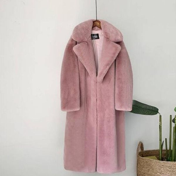 women's leather & faux winter women fur coat luxury long loose lapel overcoat thick warm plus size female plush coats, Black
women's leather & faux winter women fur coat luxury long loose lapel overcoat thick warm plus size female plush coats, Black