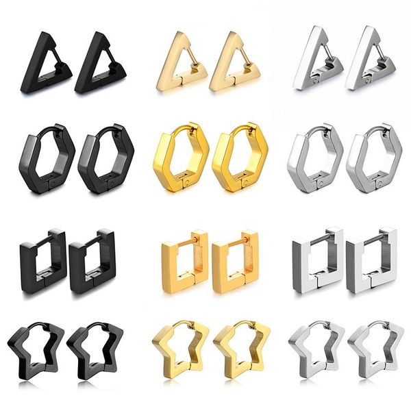 hoop & huggie arrival retro stainless steel triangle rectangle star round geometric earrings for women men earrig jewelry party gifts, Golden;silver
hoop & huggie arrival retro stainless steel triangle rectangle star round geometric earrings for women men earrig jewelry party gifts, Golden;silver