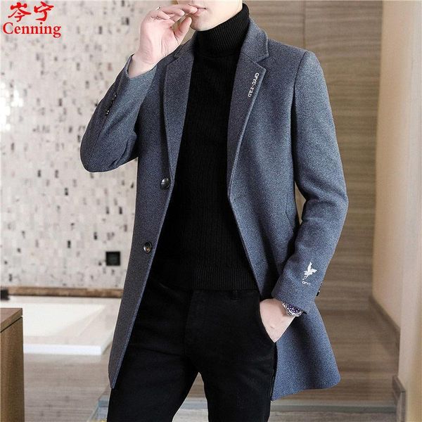 men's wool & blends windbreaker medium length heavy woolen coat fashion versatile autumn and winter solid color simple, Black
men's wool & blends windbreaker medium length heavy woolen coat fashion versatile autumn and winter solid color simple, Black