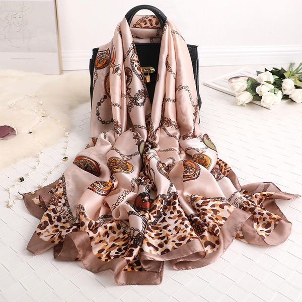 scarves 2021 korean style 180x90cm silk scarf luxury foulard hijab chain leopard shawls lady wraps bufanda beach stole, Blue;gray
scarves 2021 korean style 180x90cm silk scarf luxury foulard hijab chain leopard shawls lady wraps bufanda beach stole, Blue;gray