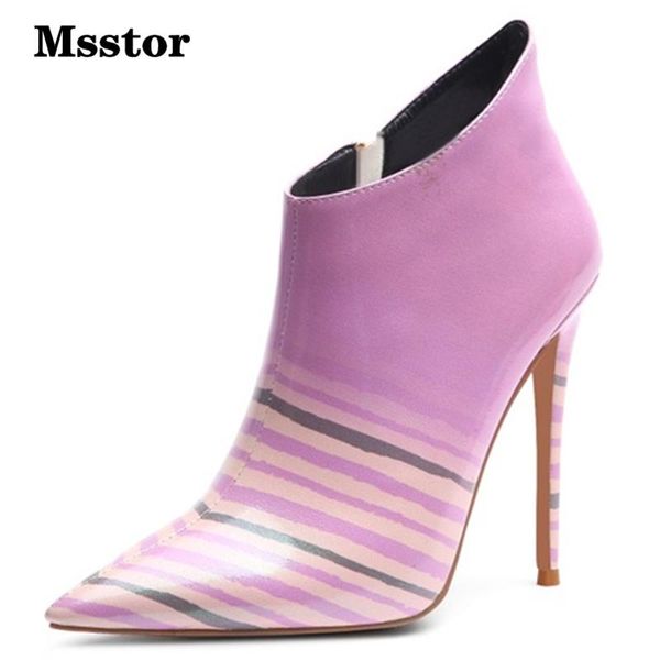 boots msstor stripe women winter party fashion elegant ankle for pointed toe mixed colors ladies heels sexy, Black
boots msstor stripe women winter party fashion elegant ankle for pointed toe mixed colors ladies heels sexy, Black