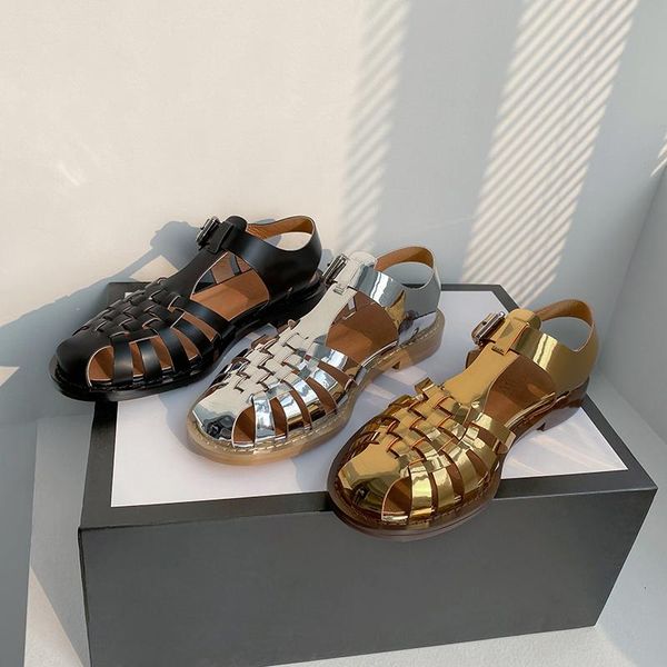 sandals brand sandal 2021 women's summer flat retro hollow gold woven baotou roman shoes of, Black
sandals brand sandal 2021 women's summer flat retro hollow gold woven baotou roman shoes of, Black