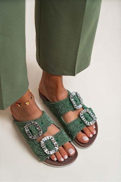 slippers knit detail double buckle women's woman handmade sequined cloth open toe flat bottom non-slip comfortable, Black
slippers knit detail double buckle women's woman handmade sequined cloth open toe flat bottom non-slip comfortable, Black