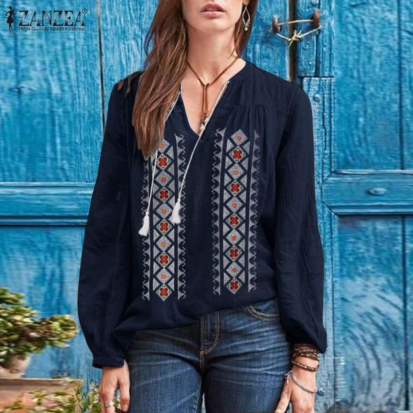 women's blouses & shirts autumn elegant women v neck long sleeve shirt vintage floral embroidery blouse thin tunic cotton blusas, White
women's blouses & shirts autumn elegant women v neck long sleeve shirt vintage floral embroidery blouse thin tunic cotton blusas, White