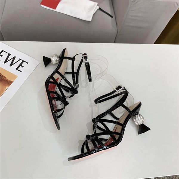 sandals women strange style round ball heels ladies black shoes real leather pink crystals decor designer
sandals women strange style round ball heels ladies black shoes real leather pink crystals decor designer