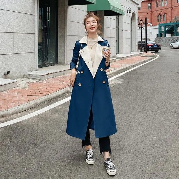 women's trench coats 2021 spring windbreaker jacket mid-length versatile double-breasted outwear stitching contrast color female coat a, Tan;black
women's trench coats 2021 spring windbreaker jacket mid-length versatile double-breasted outwear stitching contrast color female coat a, Tan;black