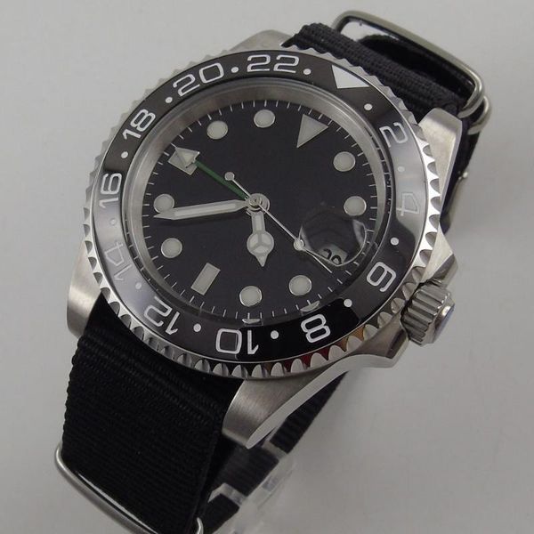 wristwatches 40mm black sterile dial sapphire glass pvd coated gmt ceramic bezel date case back automatic men's wristwatch, Slivery;brown
wristwatches 40mm black sterile dial sapphire glass pvd coated gmt ceramic bezel date case back automatic men's wristwatch, Slivery;brown