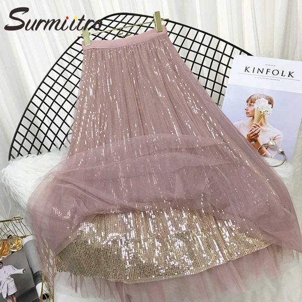surmiitro spring summer fashion 3 layers sequin tulle long skirt women korean style high waist pleated school skirt female 210712, Black
surmiitro spring summer fashion 3 layers sequin tulle long skirt women korean style high waist pleated school skirt female 210712, Black