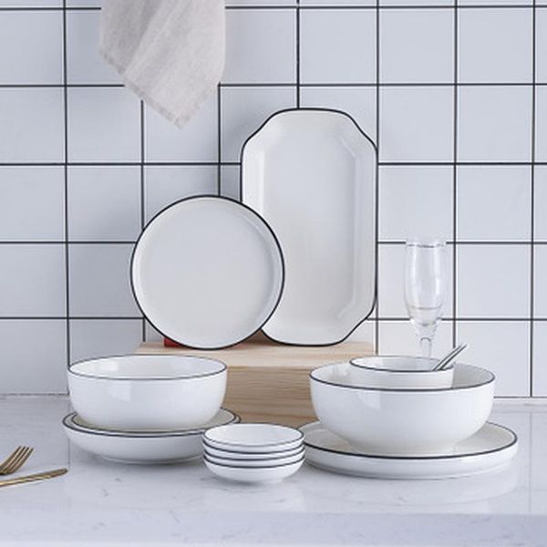 nordic white black line ceramic tableware set household kitchen supplies restaurant dishes dishes spoons bone china dinnerware
nordic white black line ceramic tableware set household kitchen supplies restaurant dishes dishes spoons bone china dinnerware