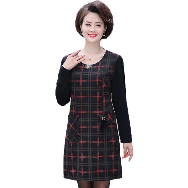 casual dresses spring autumn dress middle-aged women 2021 women's plaid long sleeves plus size 4xl ladies elegant vestidos, Black;gray
casual dresses spring autumn dress middle-aged women 2021 women's plaid long sleeves plus size 4xl ladies elegant vestidos, Black;gray