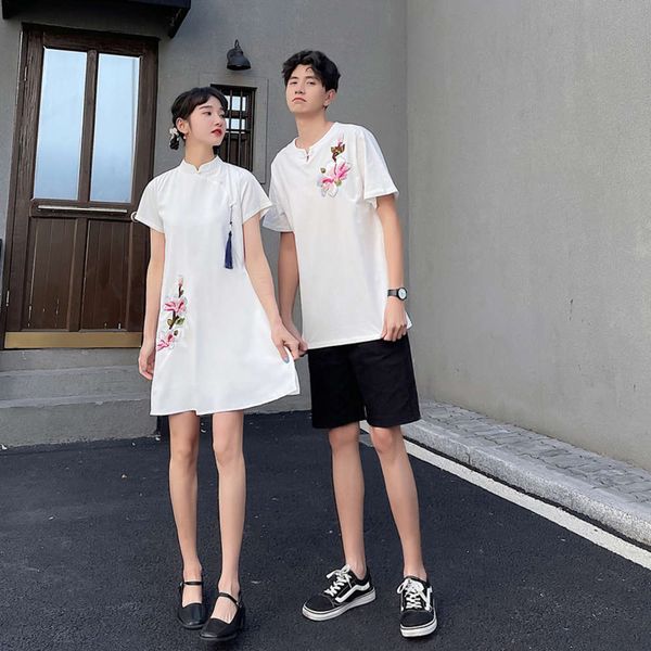 summer chinese style stand collar temperament dress loose short sleeve t-shirt lovers class clothes fashion, Black;gray
summer chinese style stand collar temperament dress loose short sleeve t-shirt lovers class clothes fashion, Black;gray
