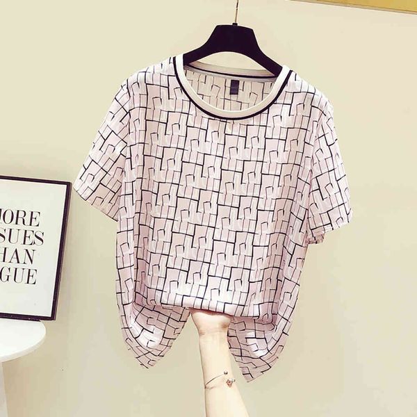women's t-shirt fashion plaid print short sleeve t shirt woman o-neck straight summer clothes for women clothing 25ir, White
women's t-shirt fashion plaid print short sleeve t shirt woman o-neck straight summer clothes for women clothing 25ir, White