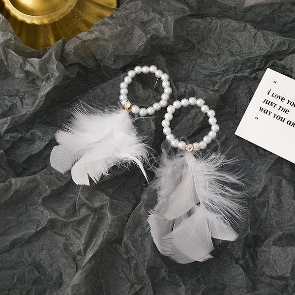 dangle & chandelier 2021 metal round imitation pearl feather earrings women's creative campus jewelry accessories, Silver
dangle & chandelier 2021 metal round imitation pearl feather earrings women's creative campus jewelry accessories, Silver