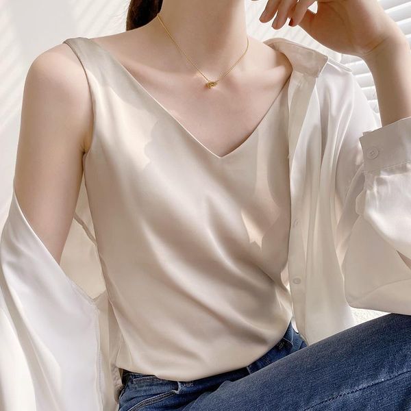 women's t-shirt shiny satin silk tshirt women harajuku t shirt sleeveless fashion woman tee casual female luxury summer, White
women's t-shirt shiny satin silk tshirt women harajuku t shirt sleeveless fashion woman tee casual female luxury summer, White