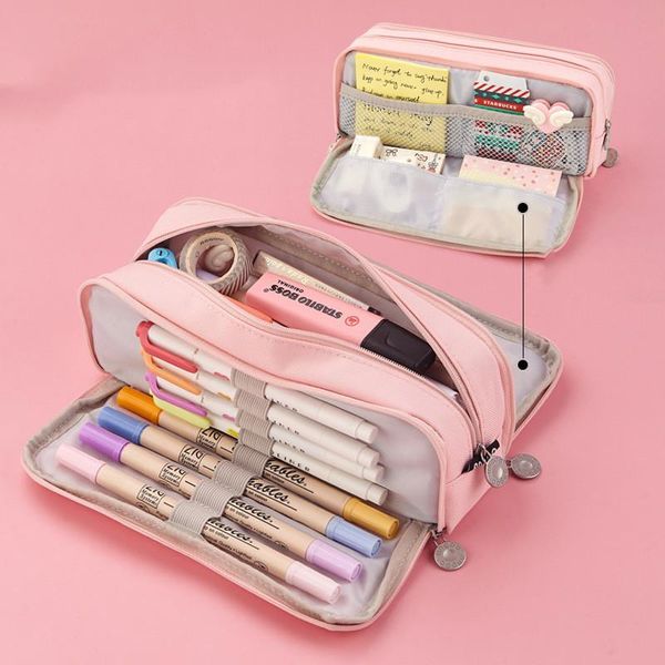 school bags double sided pen pencil case dual color canvas pocket storage bag stationery supplies large capacity
school bags double sided pen pencil case dual color canvas pocket storage bag stationery supplies large capacity