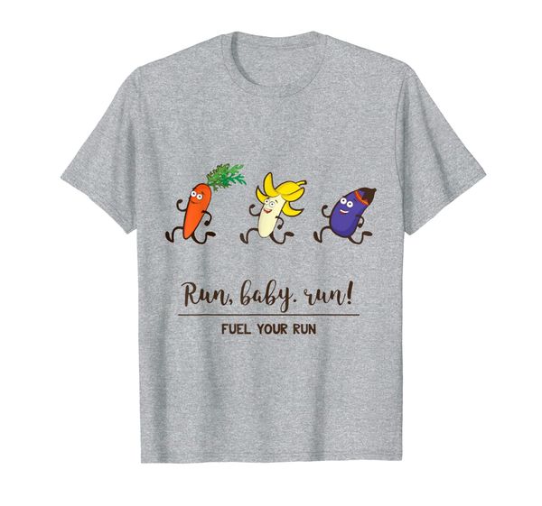 run baby run marathon fun sports workout fitness t-shirt, White;black 
run baby run marathon fun sports workout fitness t-shirt, White;black