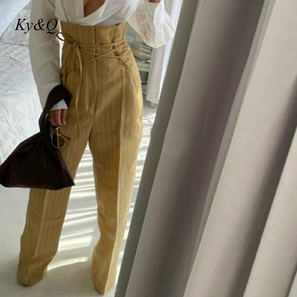women's pants & capris trend designer fashion stripe bandage high waist 2021 elegant chic wide leg trousers temperament women straight, Black;white
women's pants & capris trend designer fashion stripe bandage high waist 2021 elegant chic wide leg trousers temperament women straight, Black;white