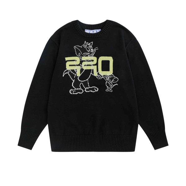 new fashion off striped arrow loose crew neck sweater for men and women thickened ow pullover sweater to keep warm, White;black
new fashion off striped arrow loose crew neck sweater for men and women thickened ow pullover sweater to keep warm, White;black