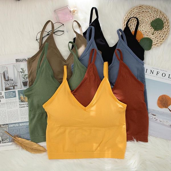 camisoles & tanks chrleisure fashion women's wireless backless crop female removable breast pad motion underwear summer, Black;white
camisoles & tanks chrleisure fashion women's wireless backless crop female removable breast pad motion underwear summer, Black;white